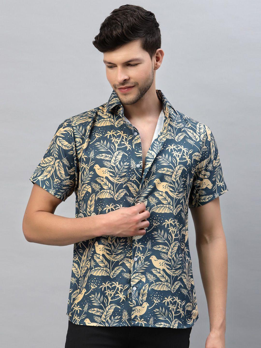 gavin paris floral printed smart slim fit casual shirt