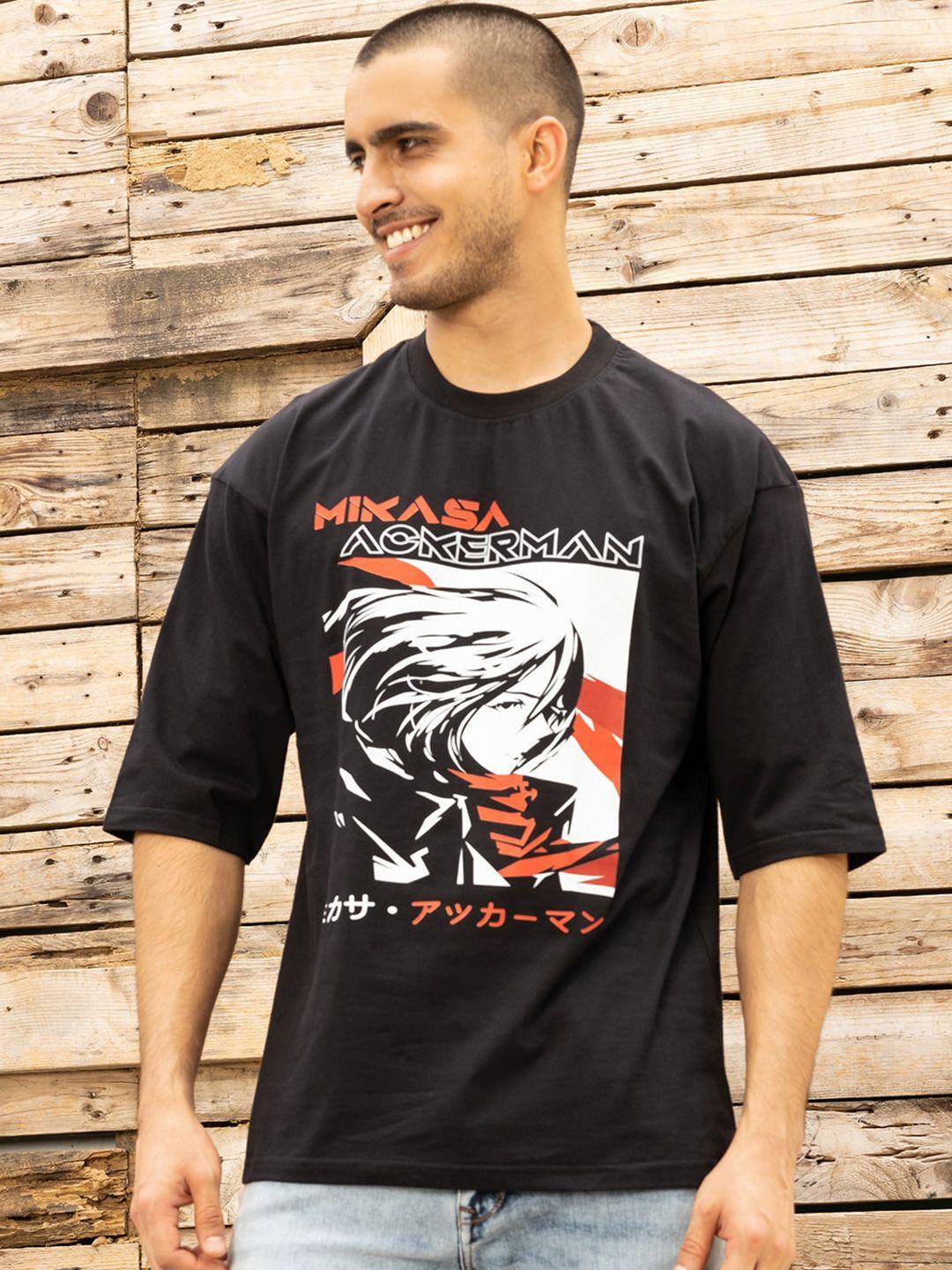 gavin paris mikasa graphic printed  drop-shoulder sleeves oversize cotton t-shirt