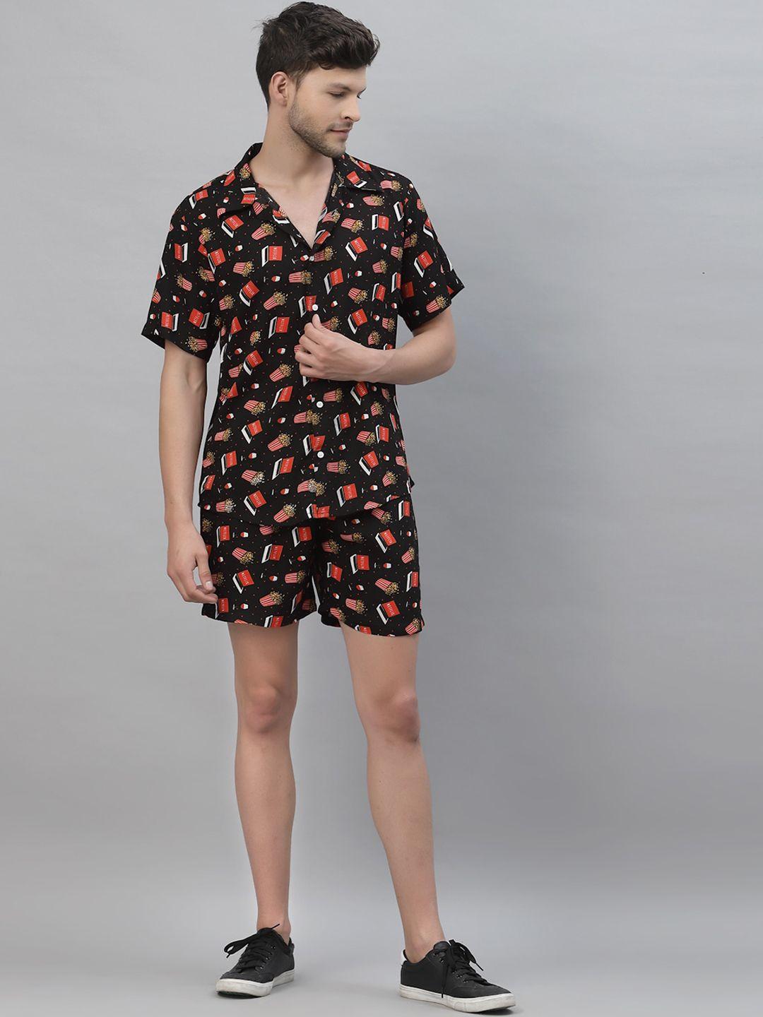 gavin paris printed shirt with shorts co-ords