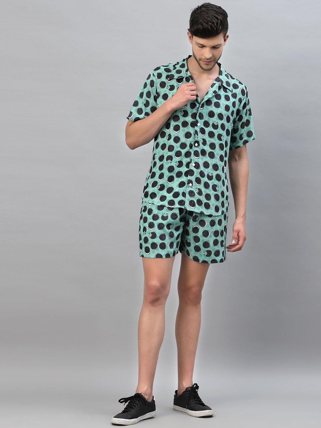 gavin paris printed shirt with shorts co-ords