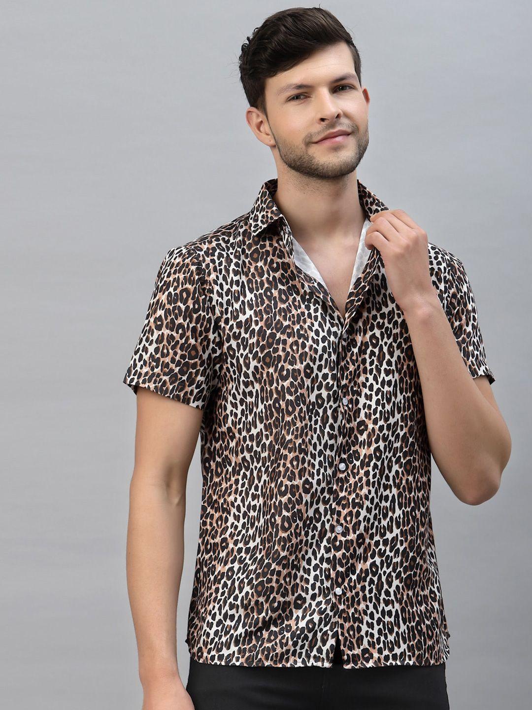gavin paris smart slim fit animal skin printed casual shirt