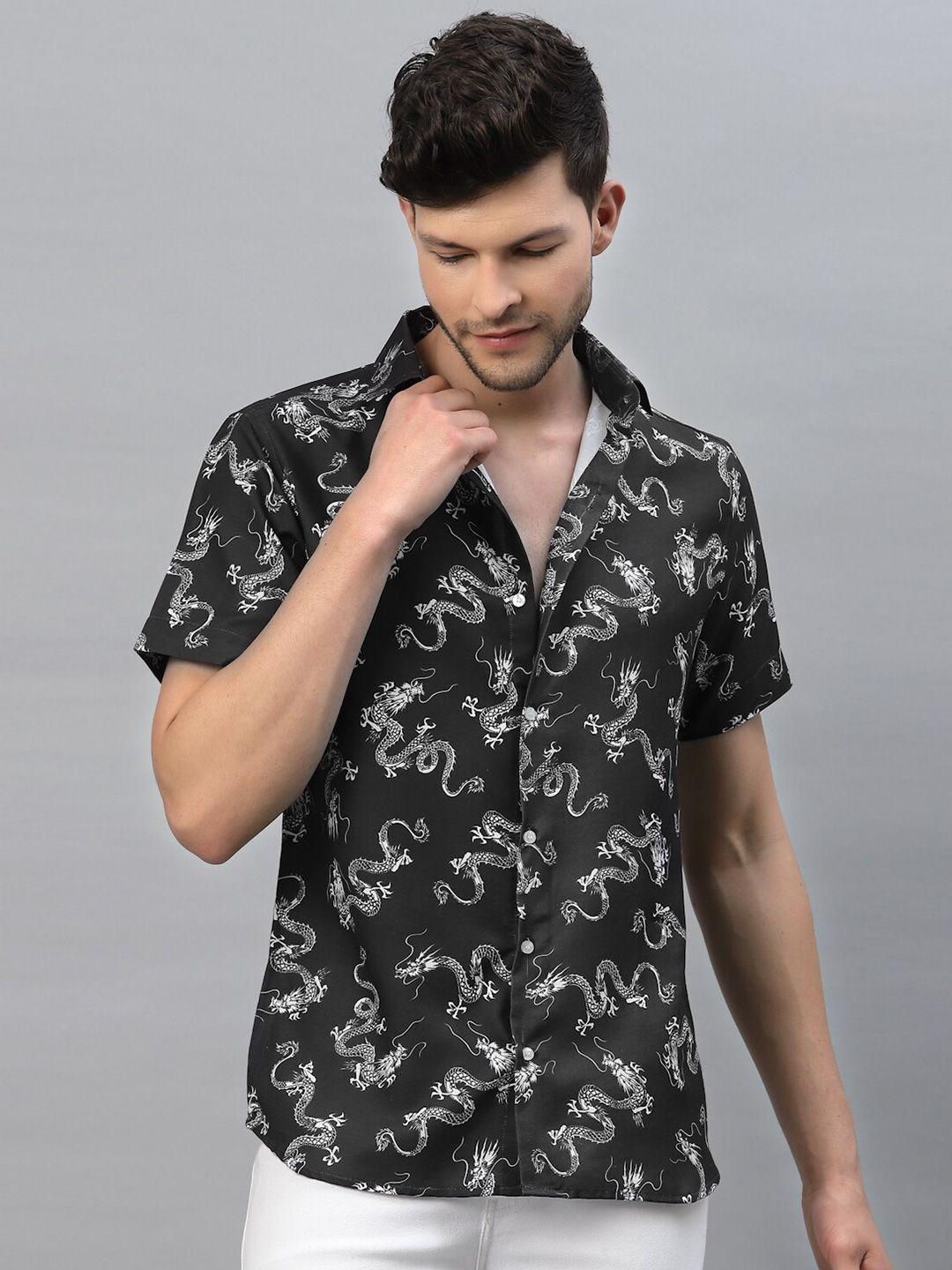 gavin paris smart slim fit conversational printed casual shirt