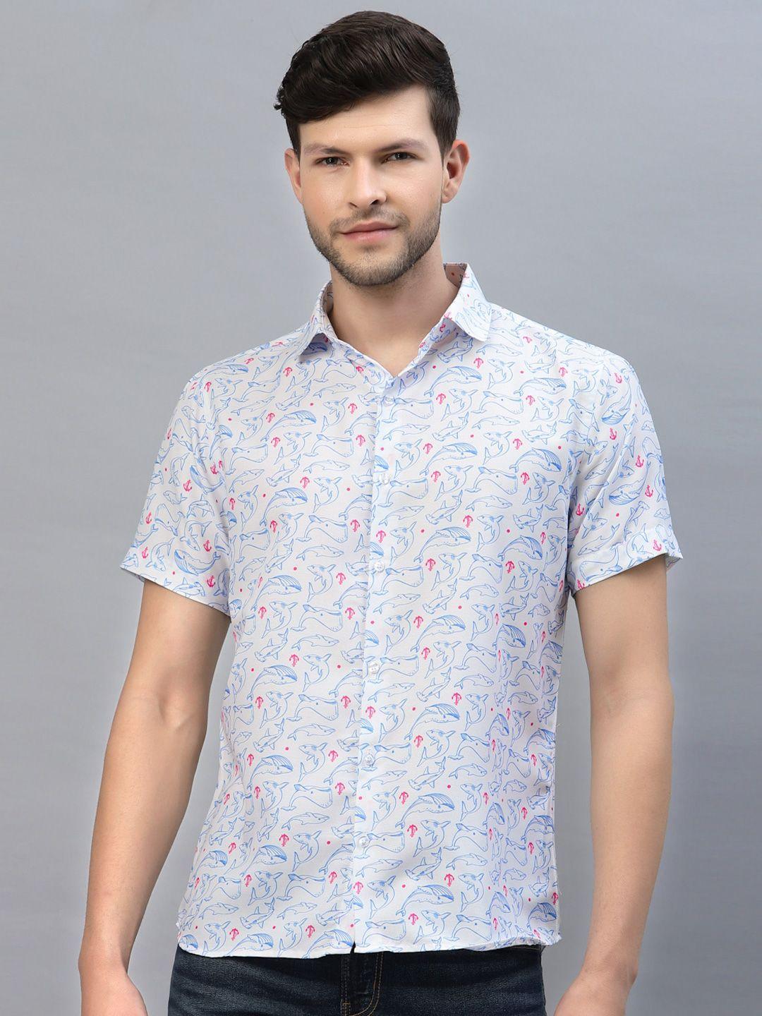 gavin paris smart slim fit conversational printed casual shirt