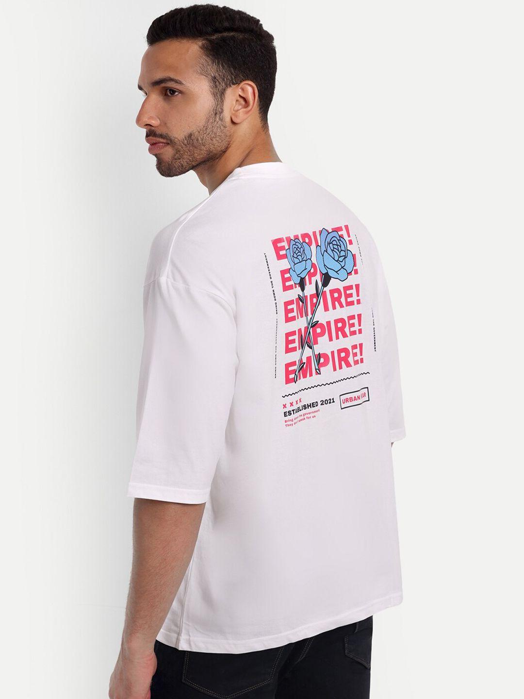 gavin paris typography printed drop shoulder sleeves cotton loose t-shirt