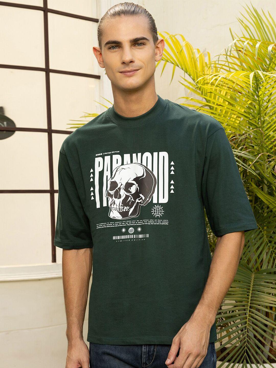 gavin paris unisex green printed pockets loose t-shirt