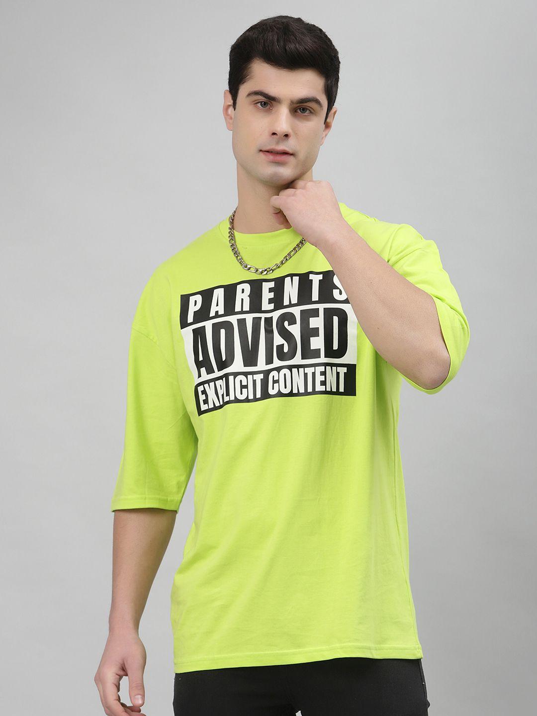 gavin paris unisex green typography printed applique t-shirt
