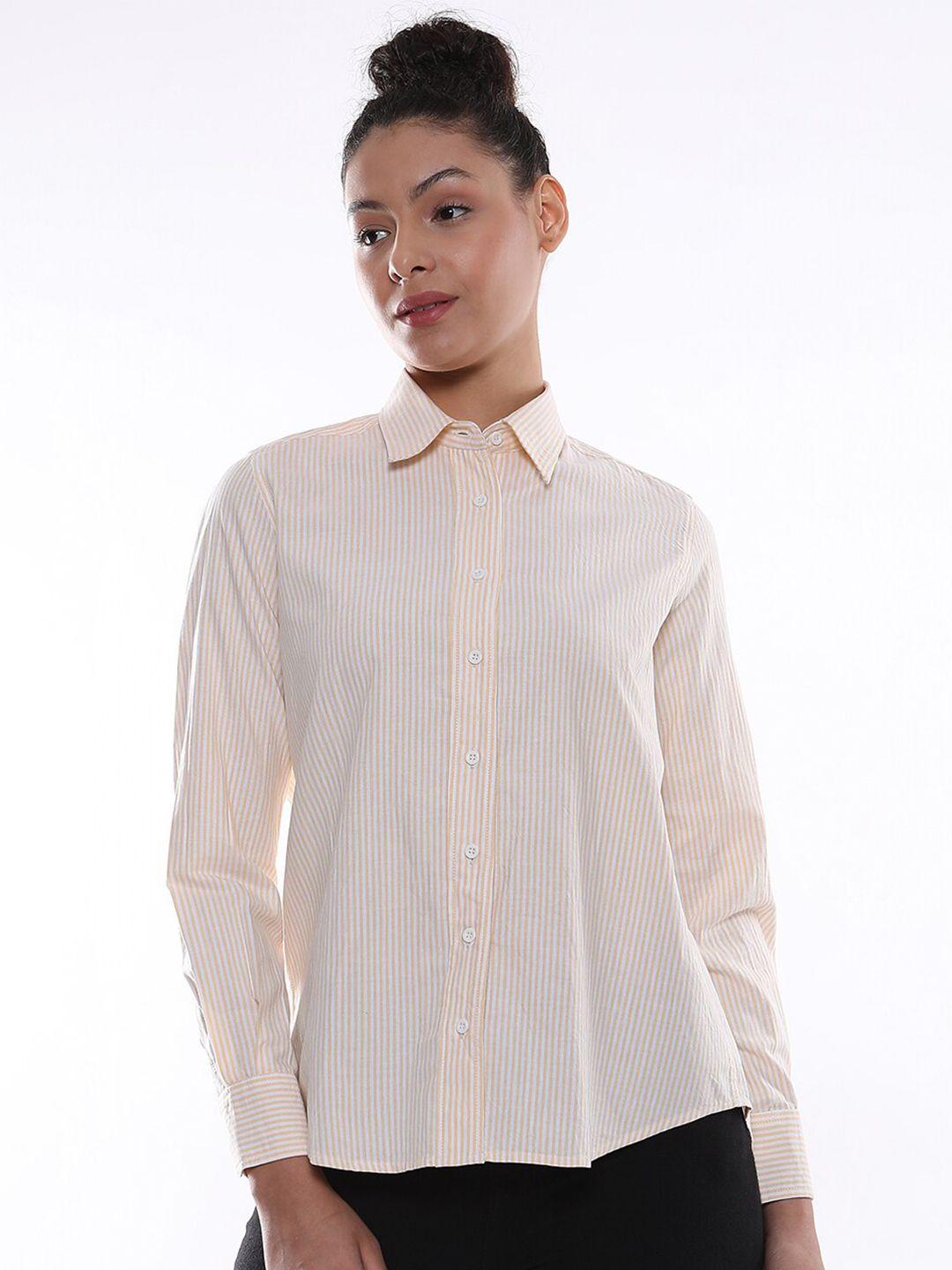 gazillion comfort opaque striped oxford weave pure cotton casual shirt