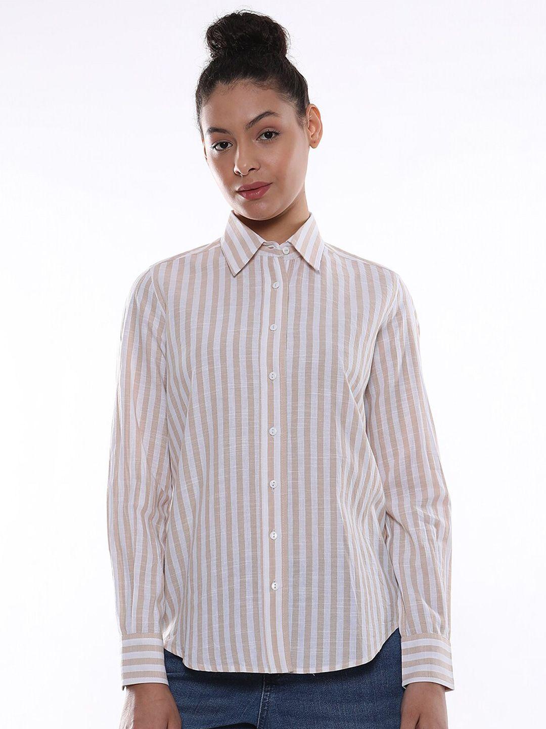 gazillion vertical stripes striped spread collar comfort cotton casual shirt