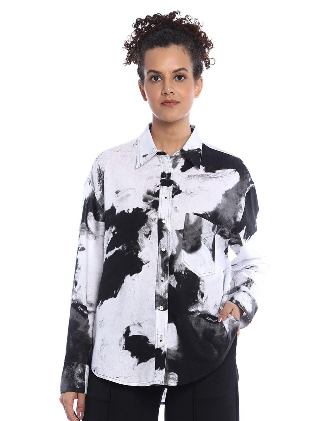 gazillion abstract printed contemporary oversized casual shirt
