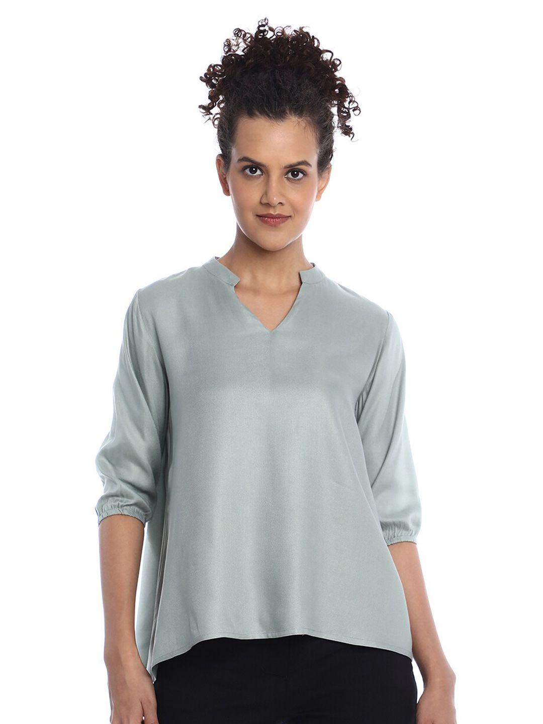 gazillion green puff sleeve top