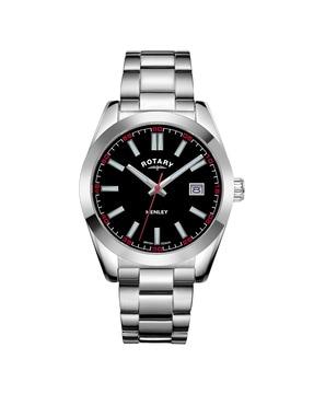 gb05180/04 analogue watch with stainless steel strap