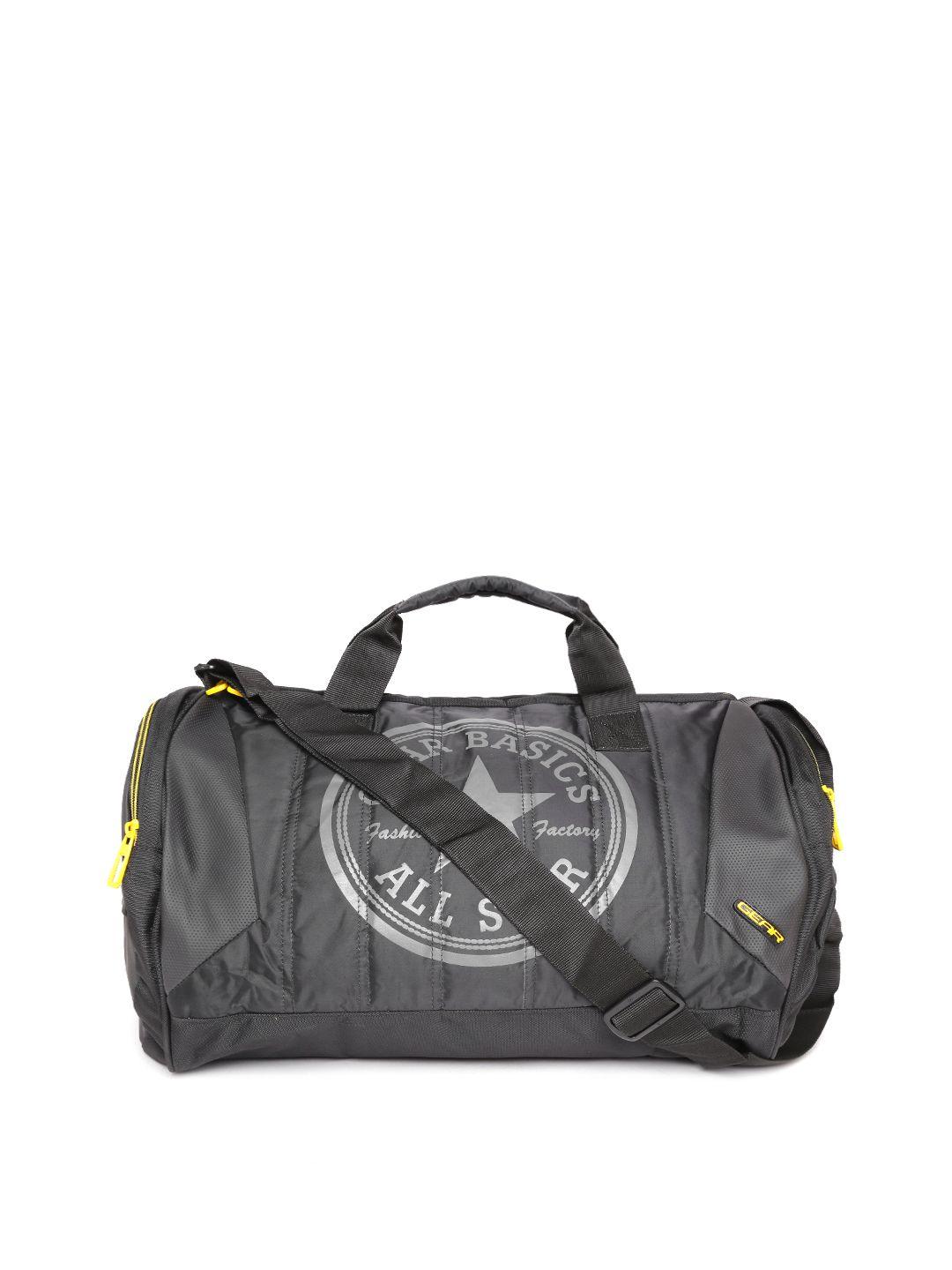 gear unisex black printed duffel bag