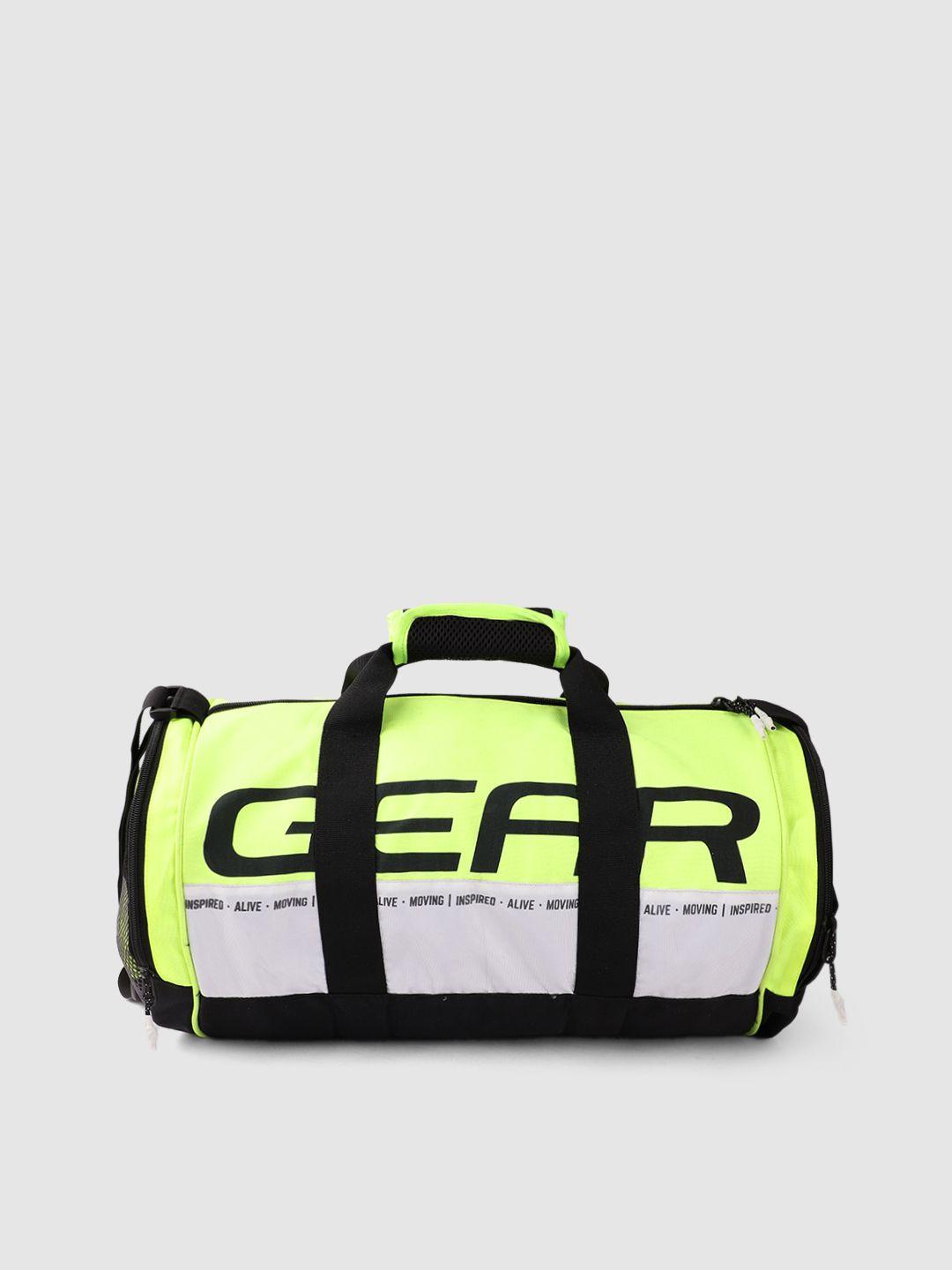 gear unisex colourblocked medium-sized duffel bag with printed detail