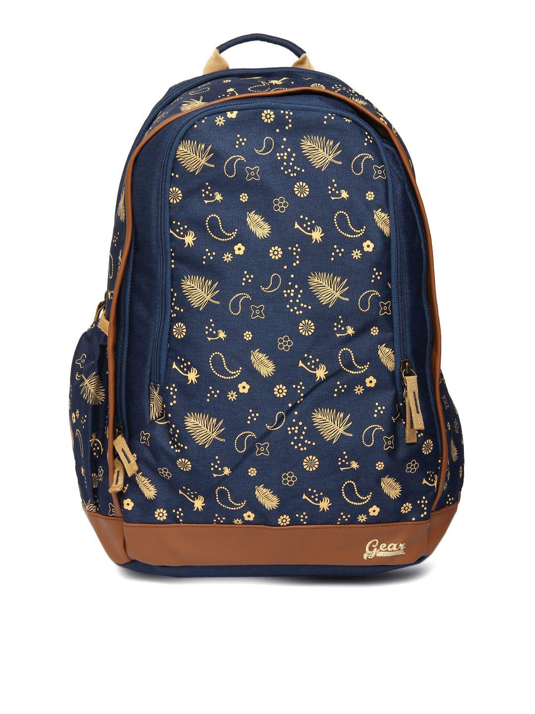 gear unisex navy blue printed backpack