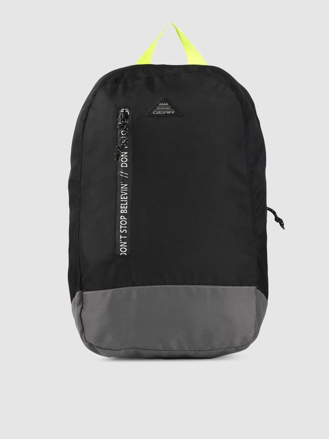 gear unisex black & grey colourblocked superior backpack