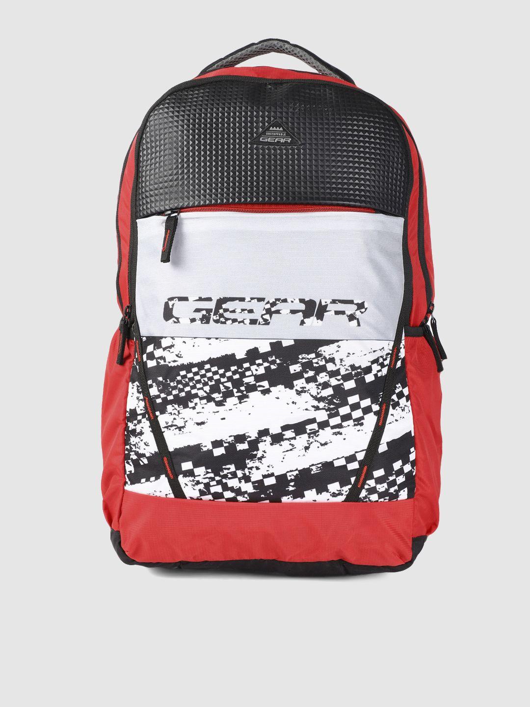 gear unisex black & white graphic printed school 04 backpack