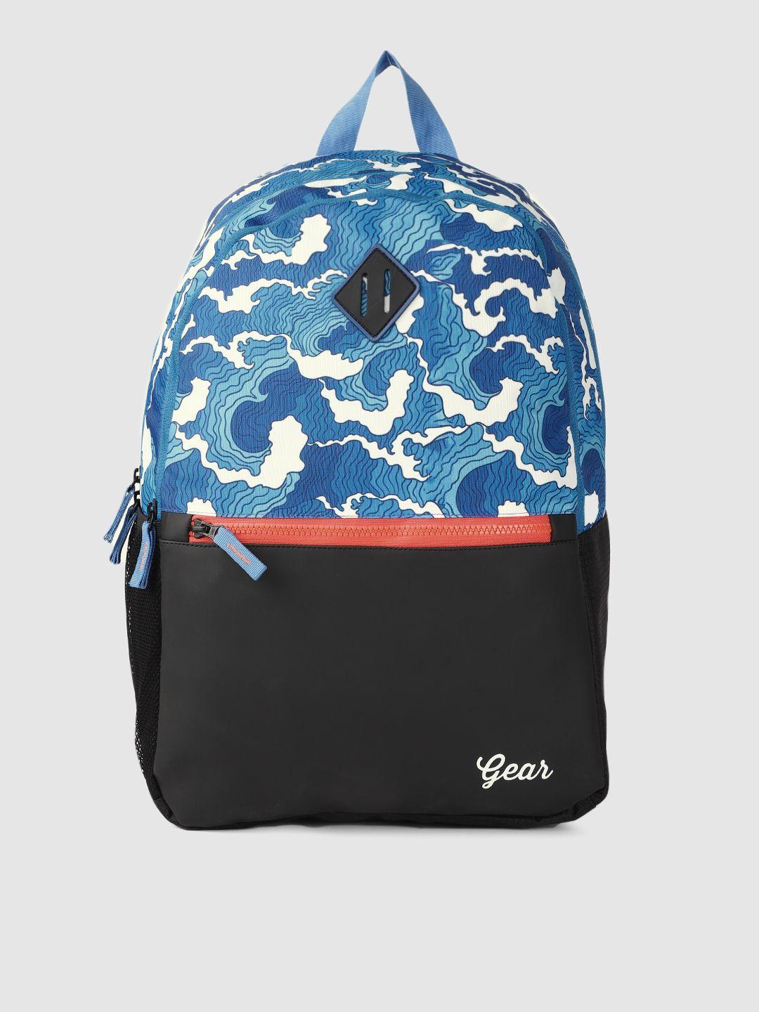 gear unisex blue & black graphic uber wave backpacks