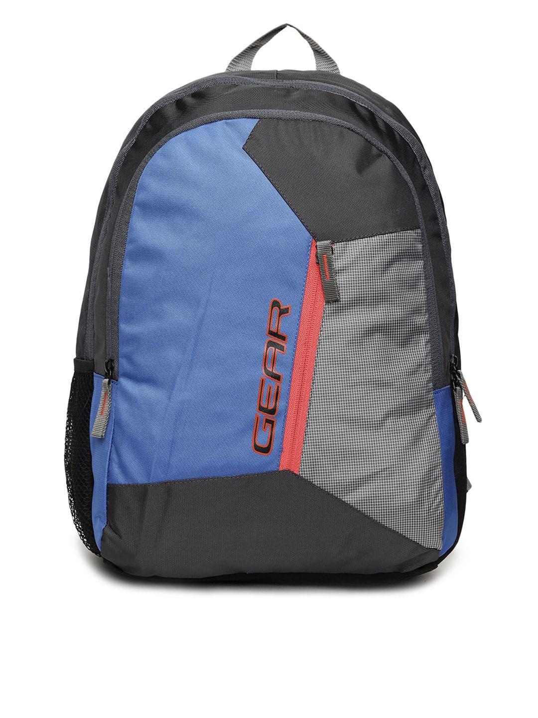 gear unisex blue & grey colourblocked backpack