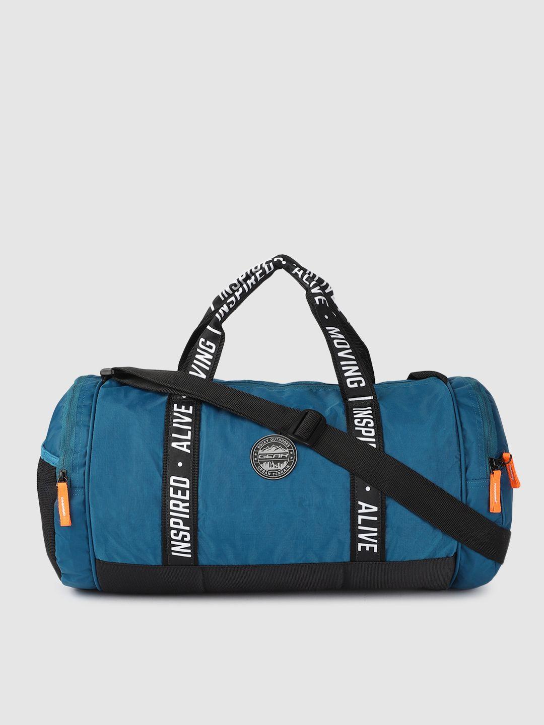 gear unisex blue printed inspired alive moving duffel bag