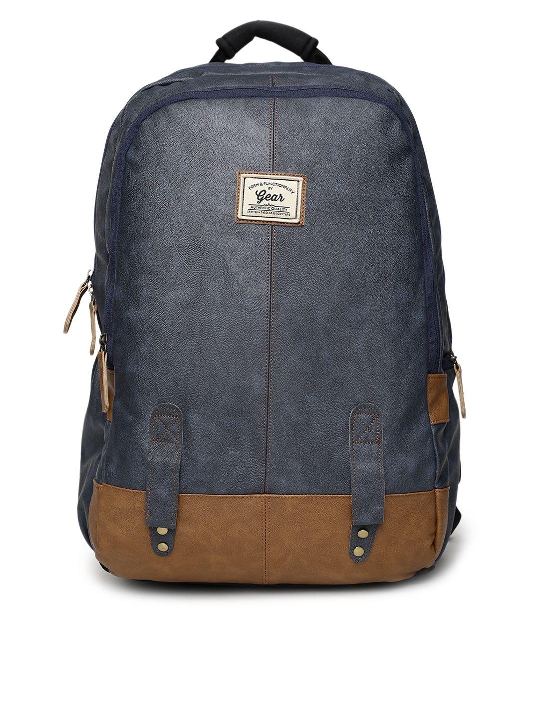 gear unisex navy blue solid backpack