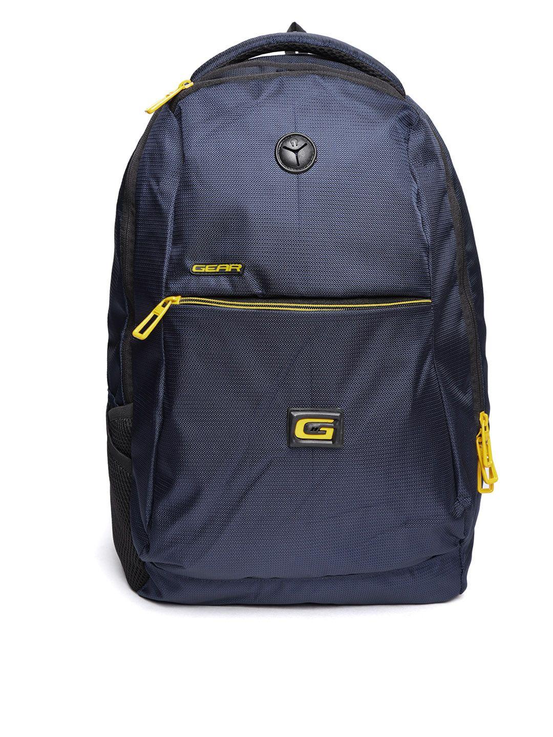 gear unisex navy blue solid laptop backpack