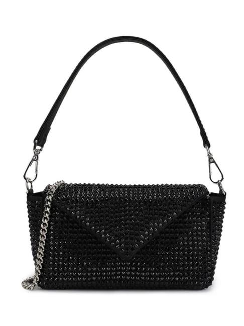 gedebe black my love crystal jet medium shoulder bag