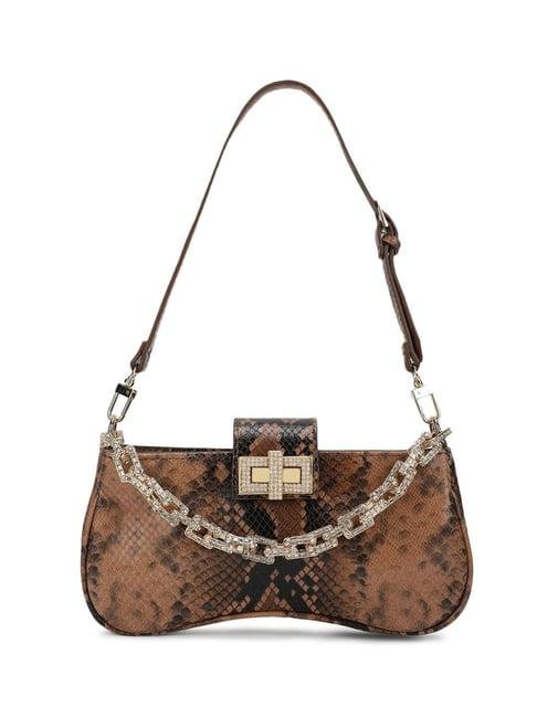 gedebe camel carrie python medium shoulder bag