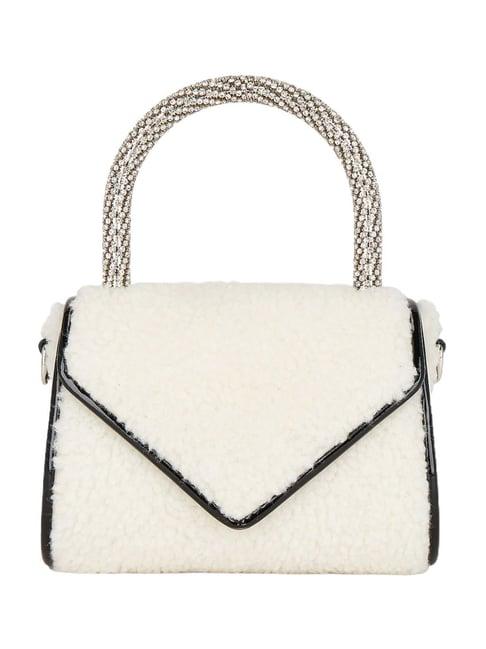 gedebe white cookie teddy fur small satchel