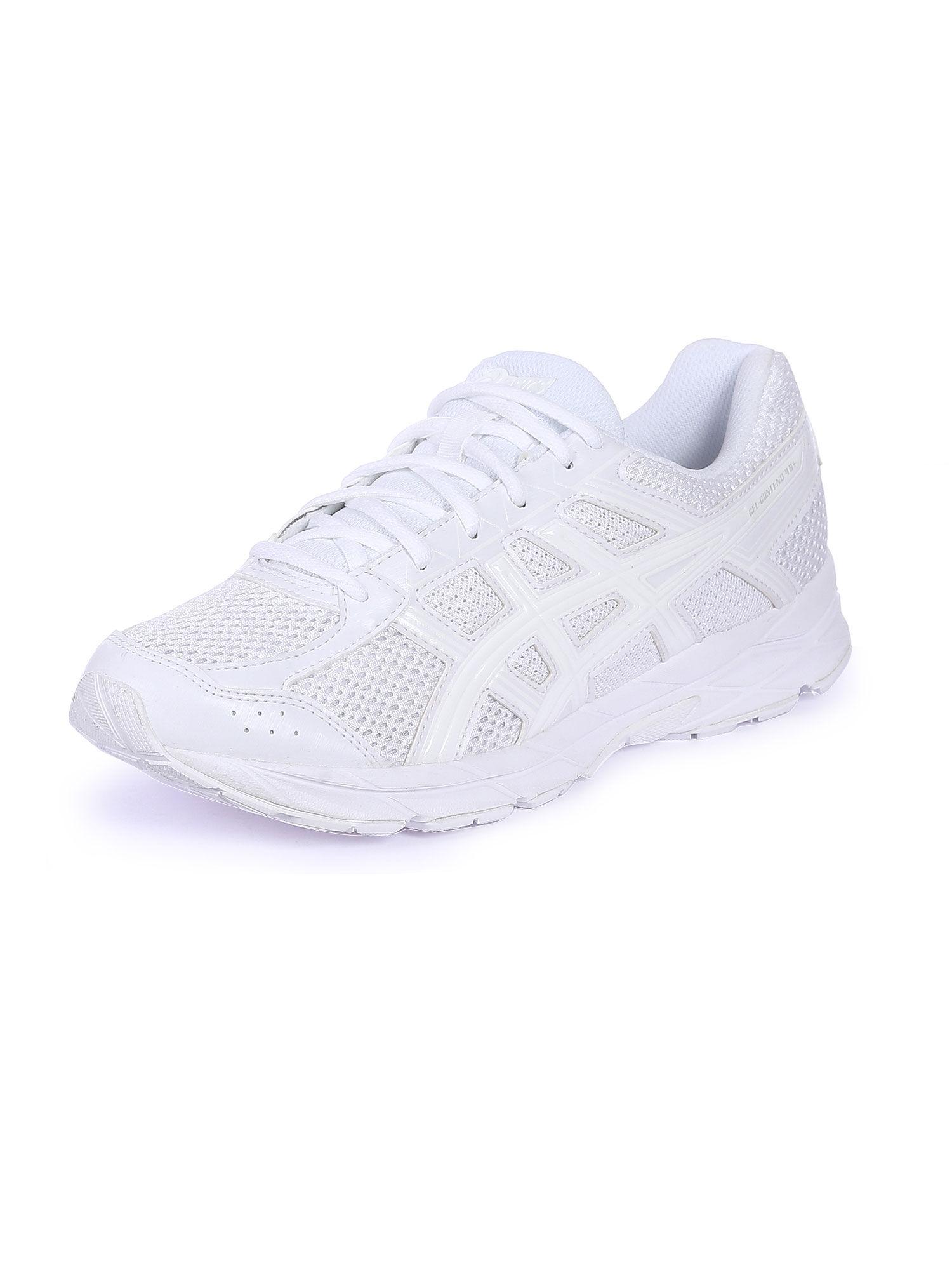 gel-contend 4b+ white mens running shoes