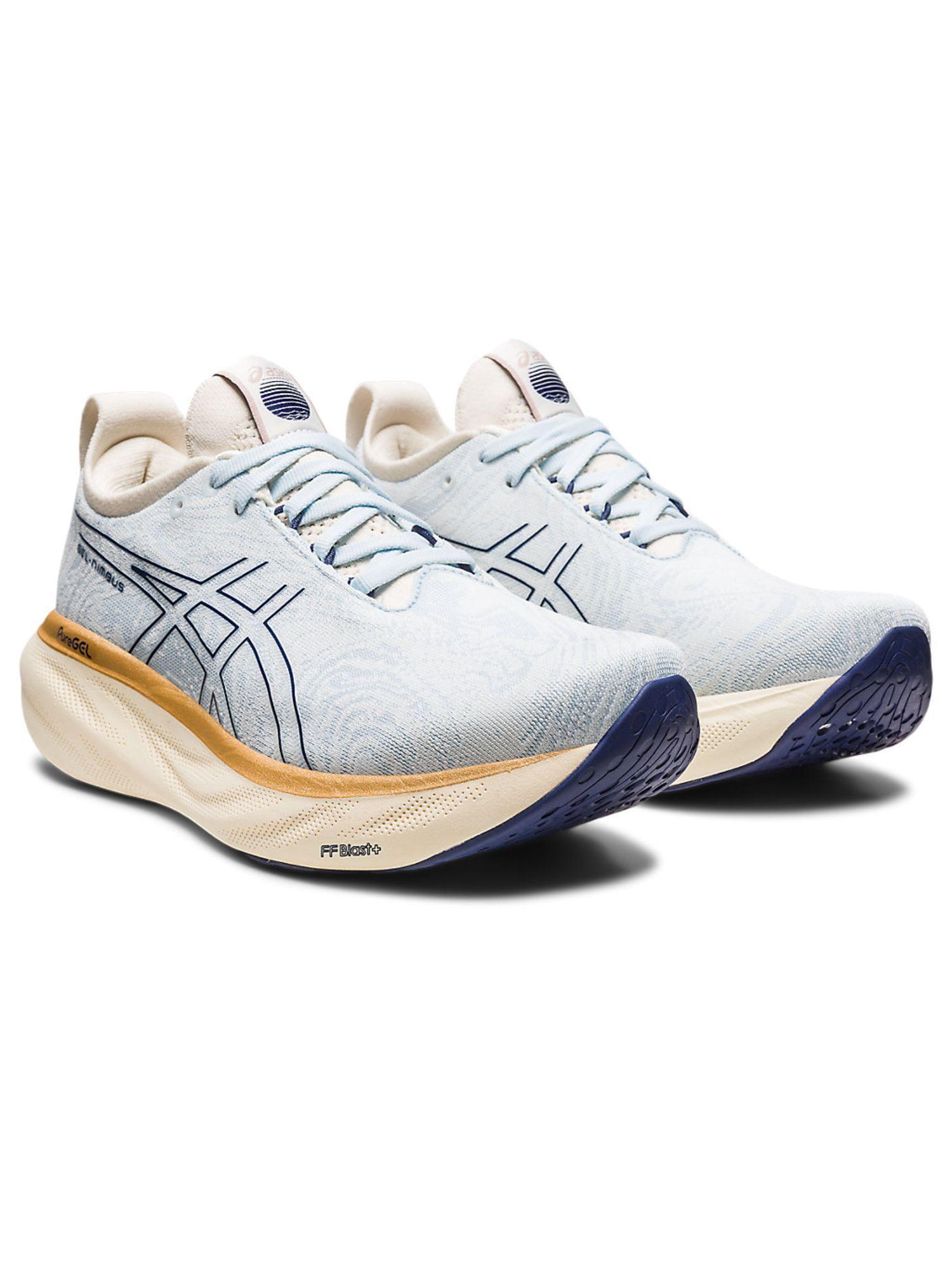 gel-nimbus 25 blue womens standard width running shoes