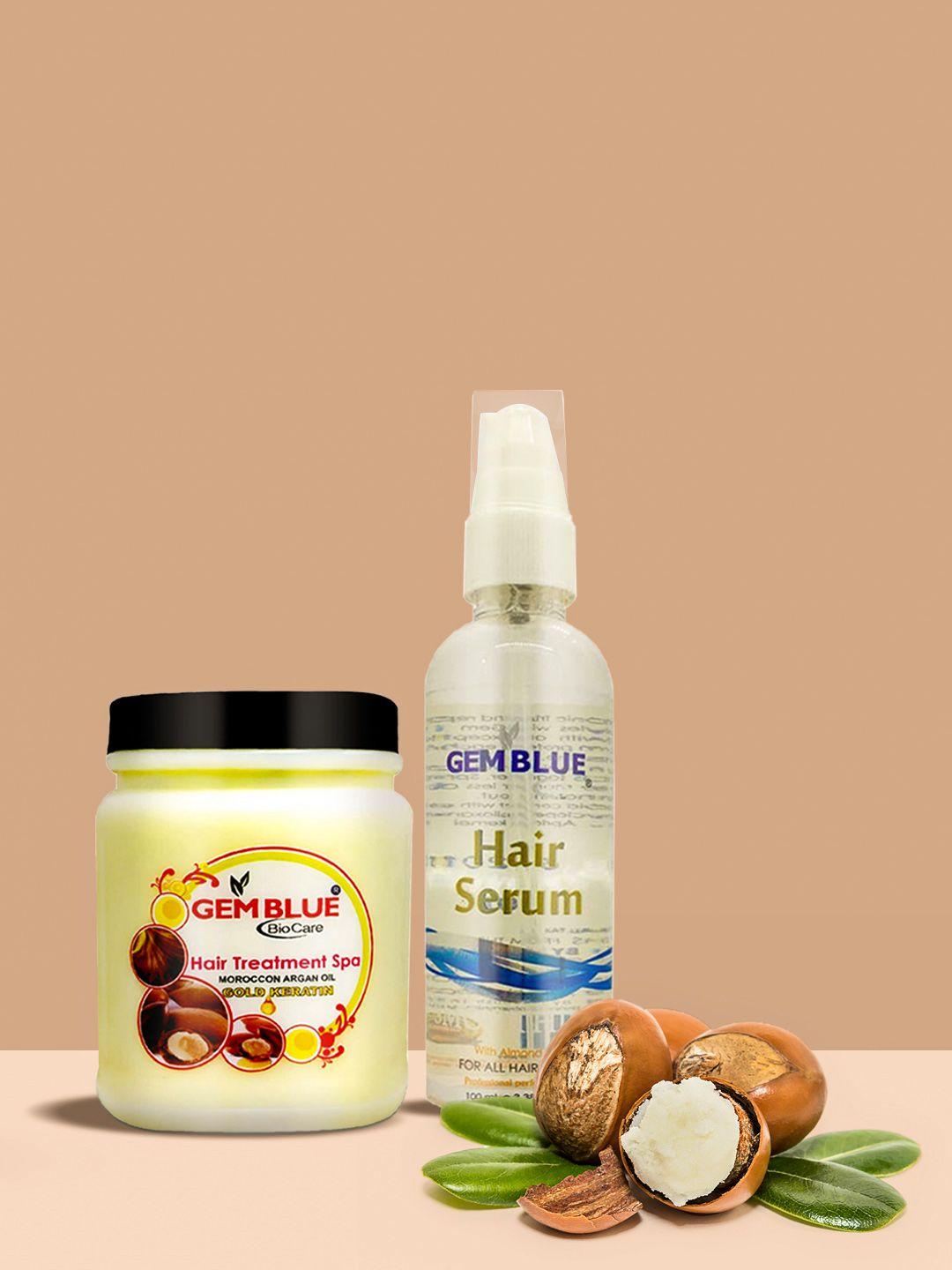 gemblue biocare set of 2 hair spa gold keratin & silver serum