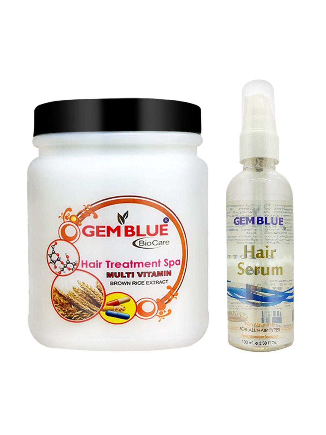 gemblue biocare set of 2 multi vitamin hair spa & silver hair serum