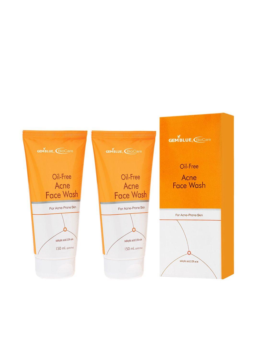 gemblue biocare set of 2 oil-free acne face washes