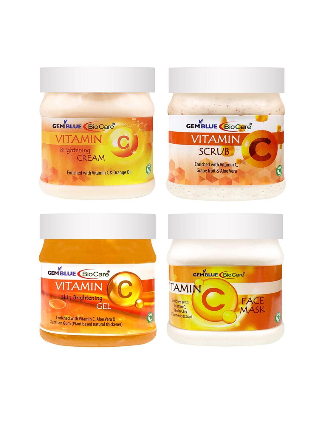 gemblue biocare set of 4 vitamin c scrub cream gel & mask 500ml