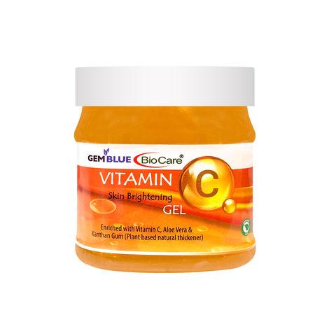 gemblue biocare vitamin c skin brightening gel enriched with vitamin c and aleo vera, suitable for all skin types - 500ml