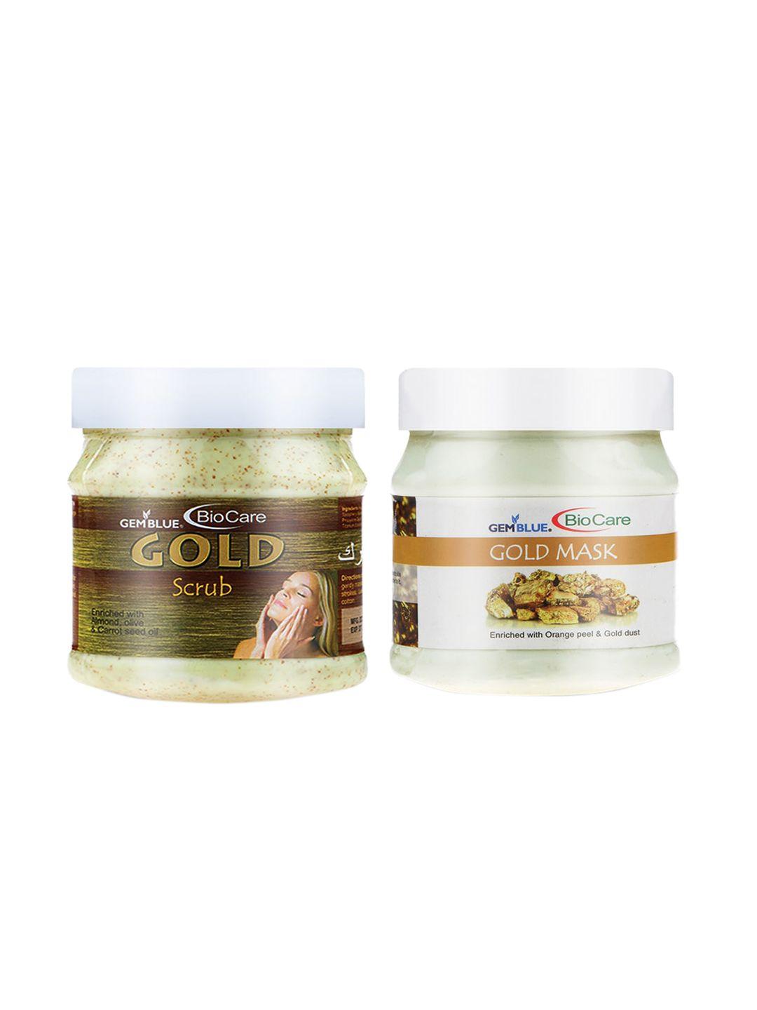 gemblue biocare combo of 2 gold scrub & gold mask - 500 ml each