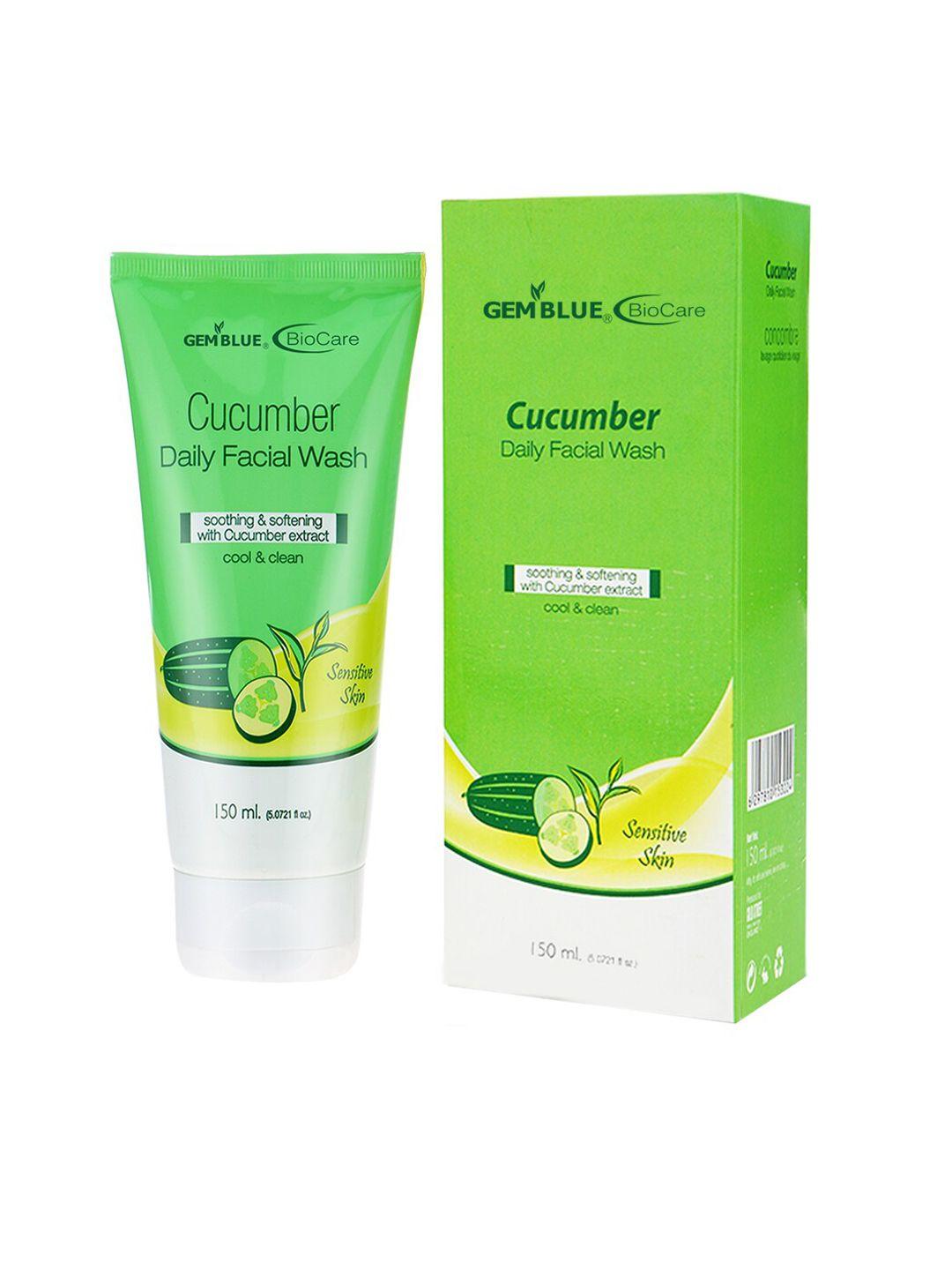 gemblue biocare cucumber daily face wash - 150 ml