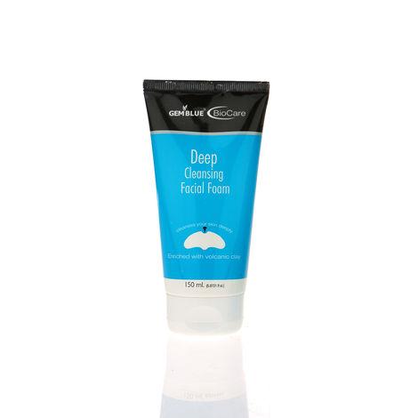 gemblue biocare face wash deep cleansing facial foam (150 ml)
