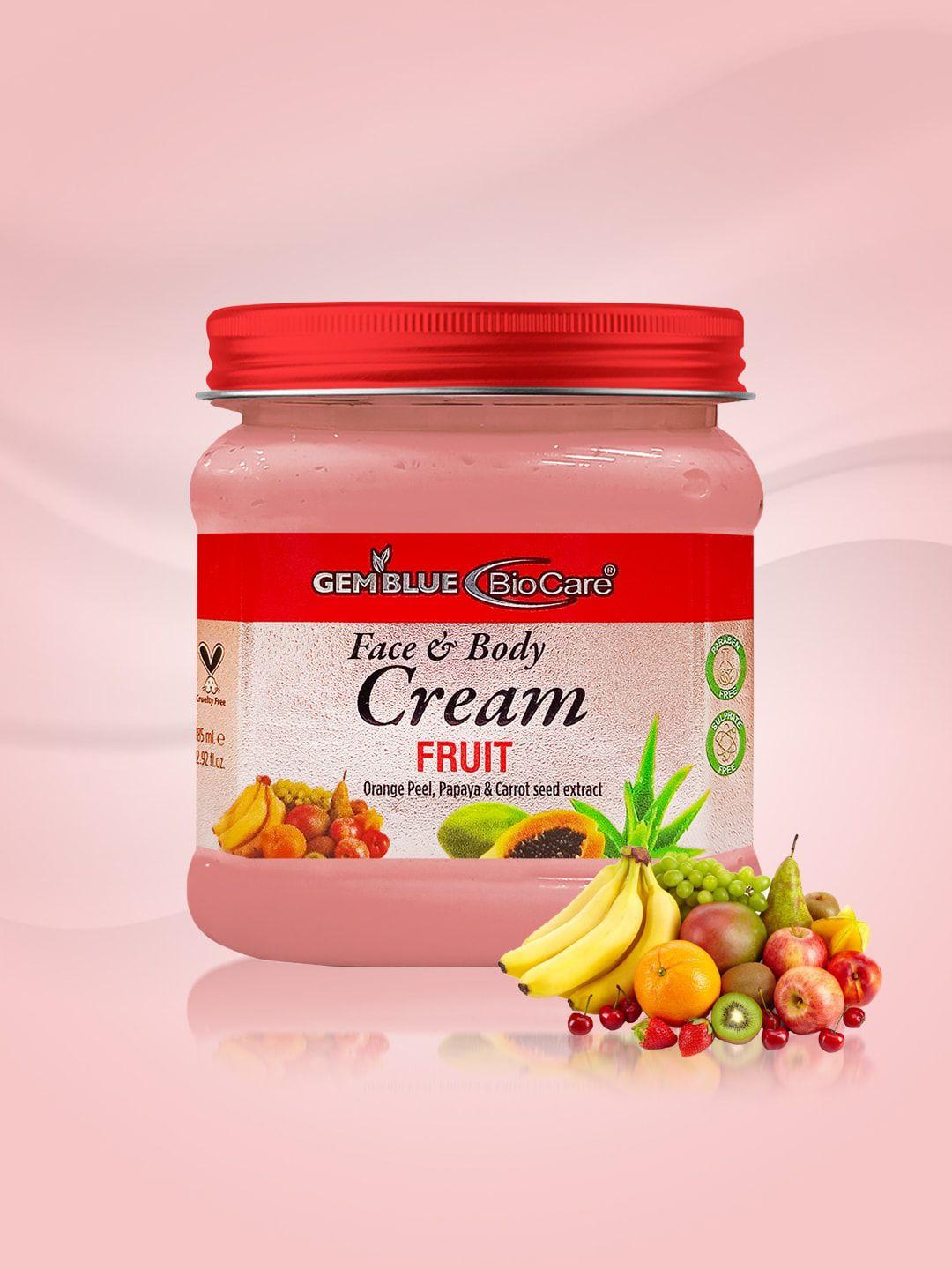 gemblue biocare fruit face & body cream with orange peel & papaya - 385 ml