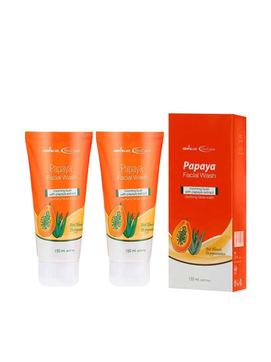 gemblue biocare papaya face wash, 150ml each (combo of 2)