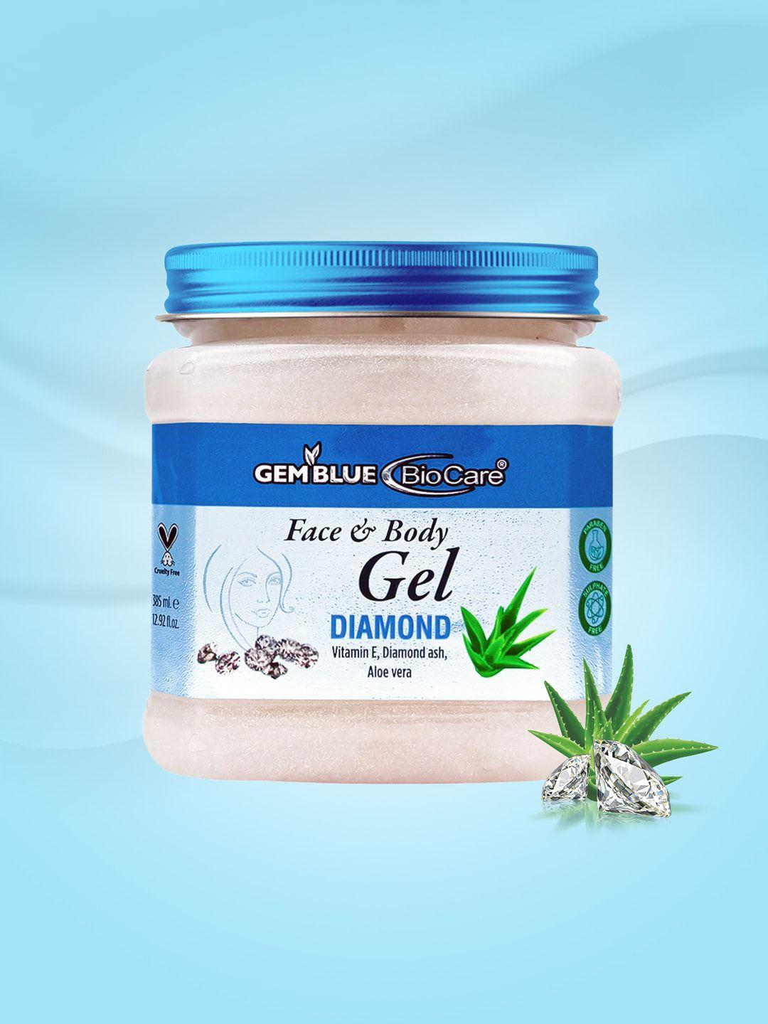 gemblue biocare paraben free diamond face & body gel with vitamin e & aloe vera - 385 ml