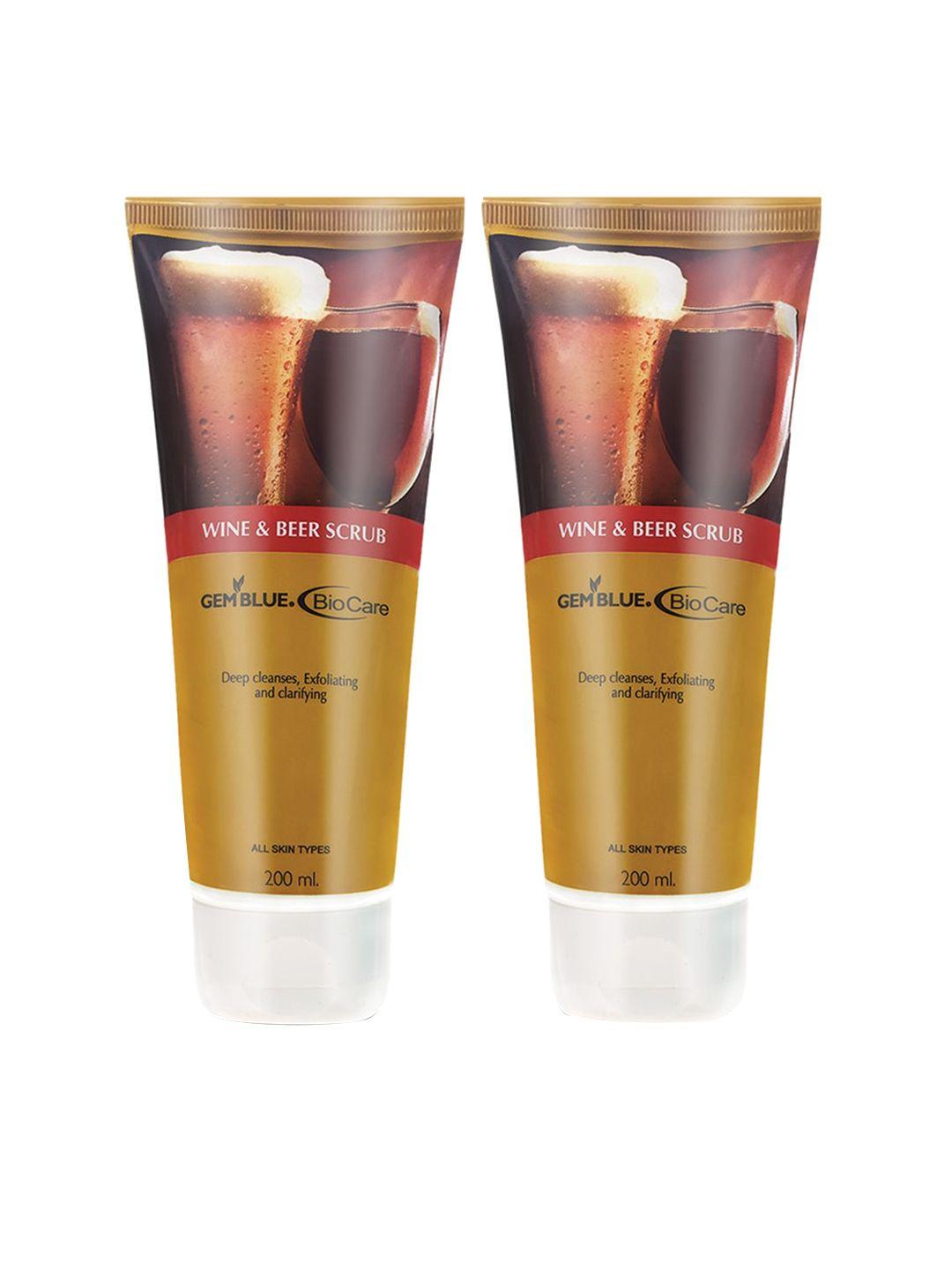 gemblue biocare set of 2 wine & beer face scrubs