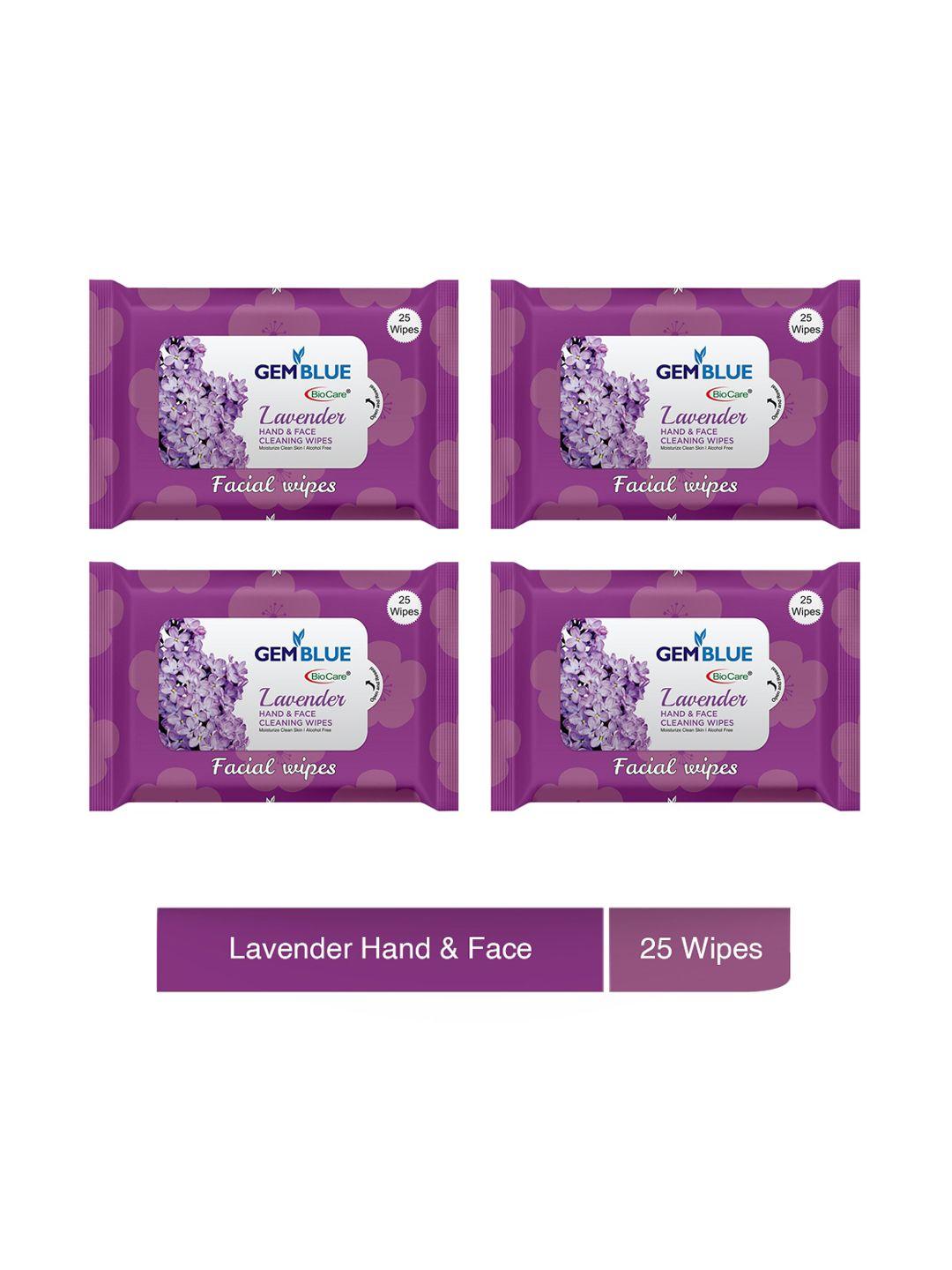 gemblue biocare set of 4 lavender facial wipes