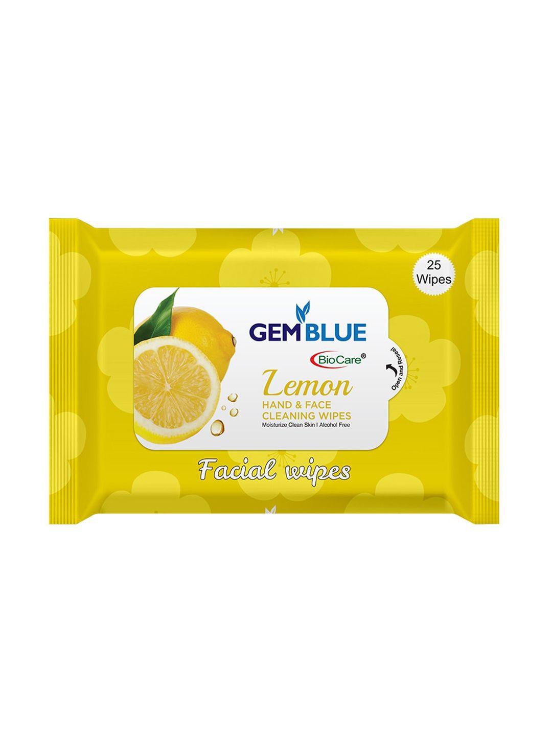 gemblue biocare set of 4 lemon facial wipes