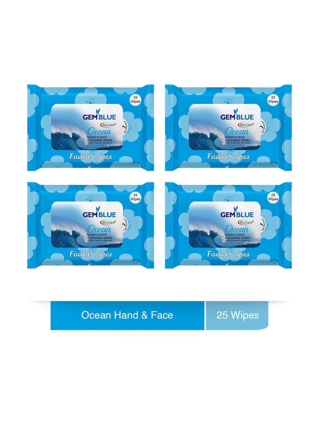 gemblue biocare set of 4 ocean facial wipes