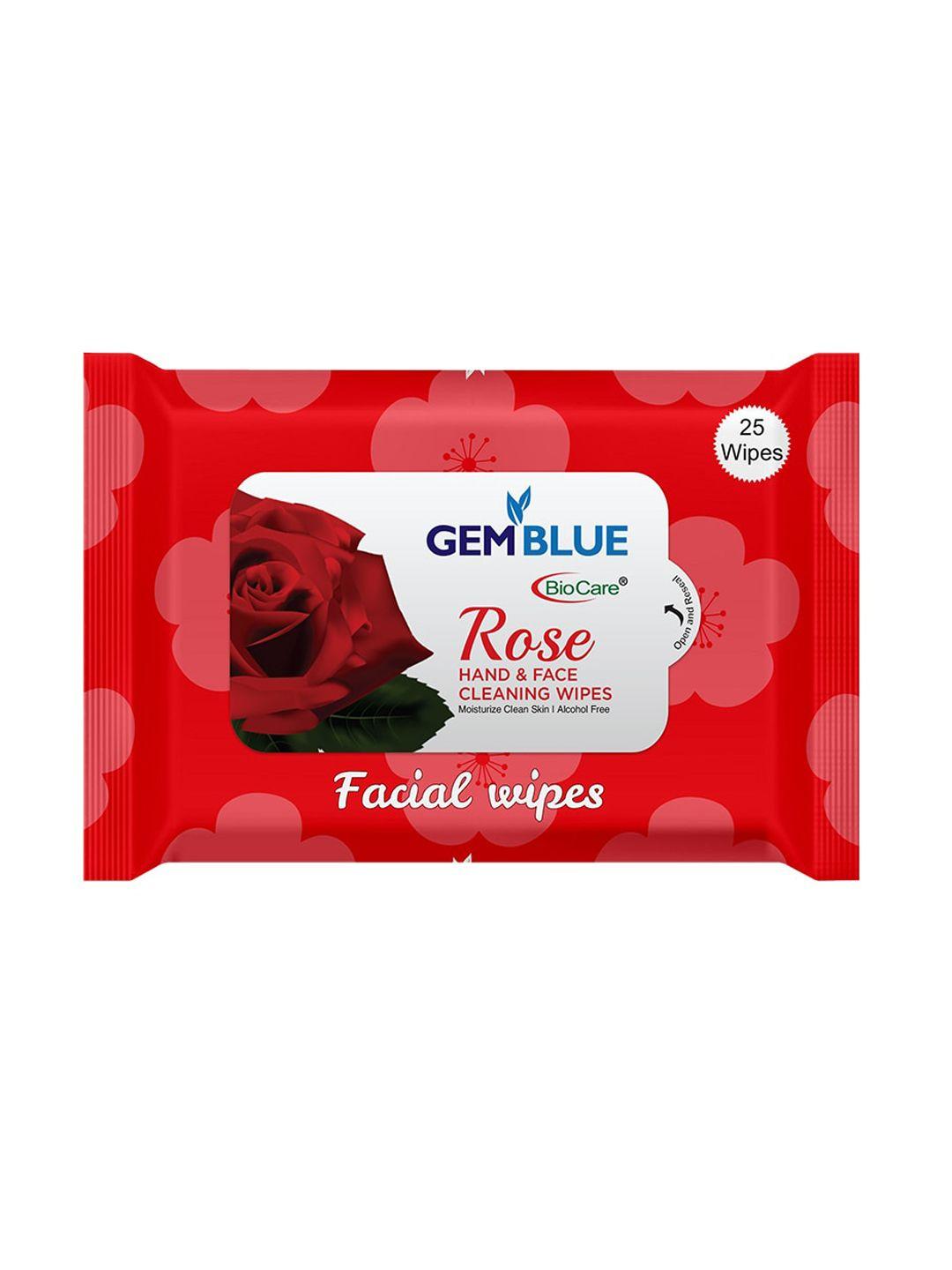 gemblue biocare set of 4 rose facial wipes