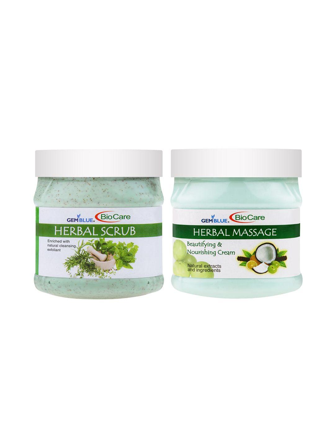 gemblue biocare set of herbal scrub & cream 500ml each