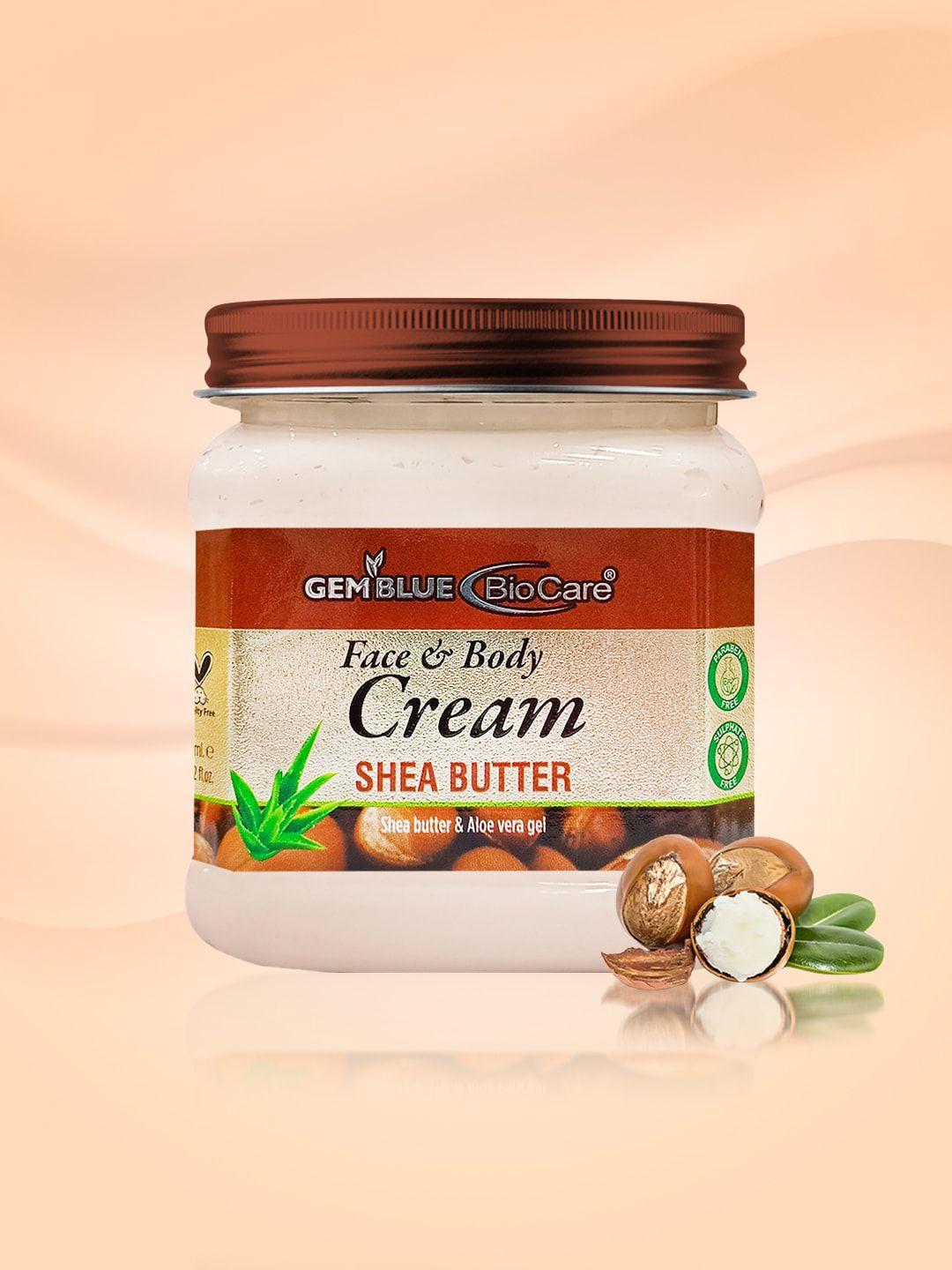 gemblue biocare shea butter face & body cream with aloe vera gel - 385ml