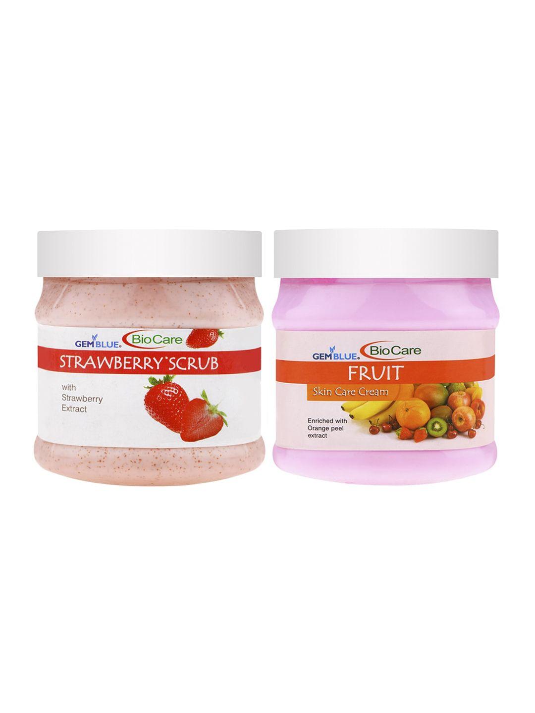 gemblue biocare strawberry scrub & fruit cream 1000 ml