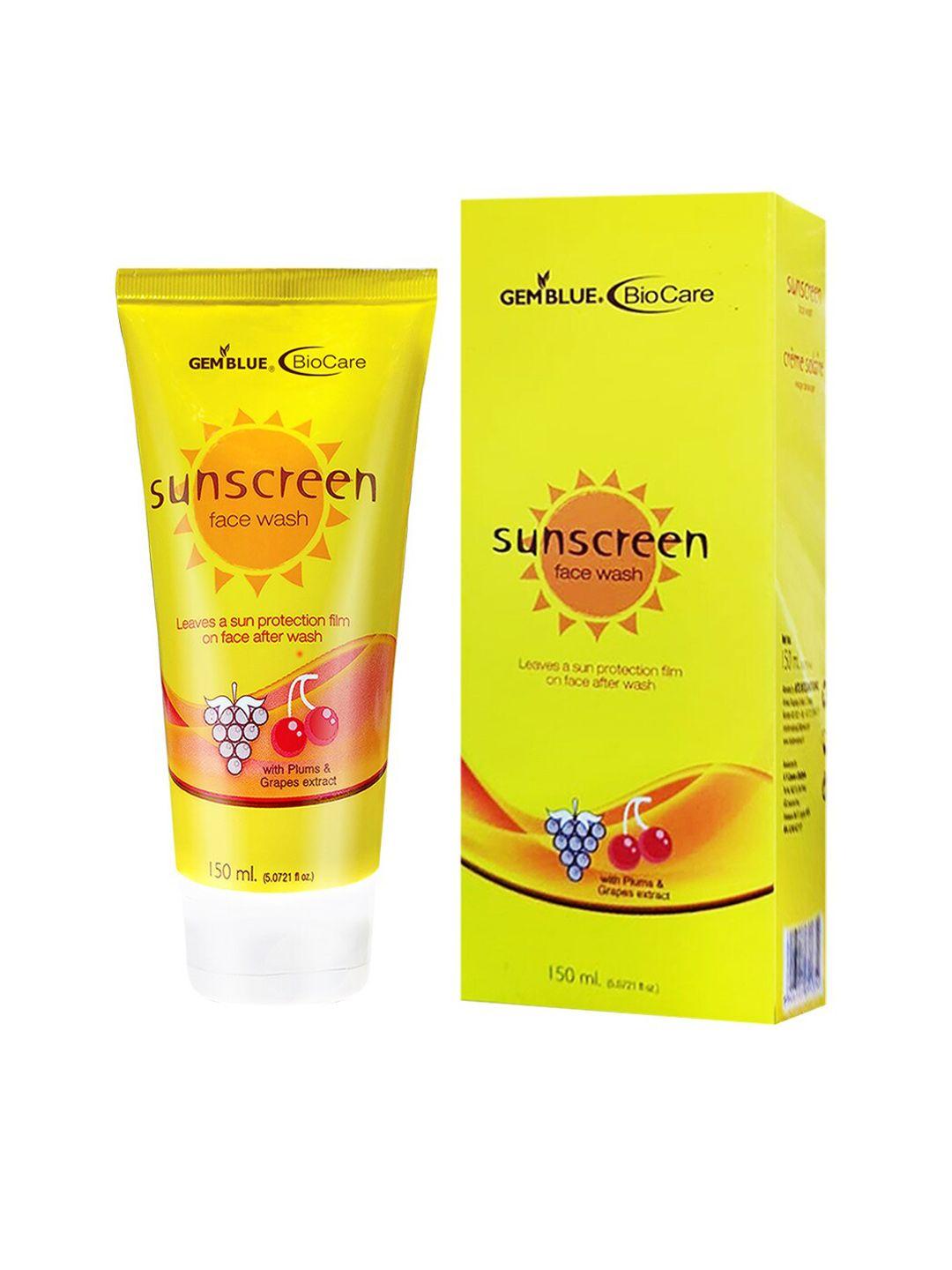 gemblue biocare sunscreen face wash - 150 ml